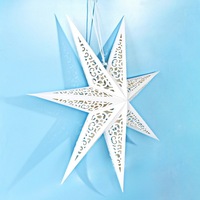 Lanterne LED Starkey blanche classique en forme d'étoile à cinq branches, rechargeable, très vendue, réutilisable, pour intérieur, mariage, fêtes