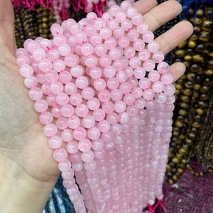 ลูกปัดคริสตัลธรรมชาติ ลูกปัดหินโรสควอตซ์ธรรมชาติสำหรับทำเครื่องประดับ ขายส่ง - Product Image 2