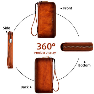 Portafoglio da uomo Banyanu Guangzhou, portafoglio lungo con cerniera, grande capacità, porta carte, custodia in pelle. - Product Image 2