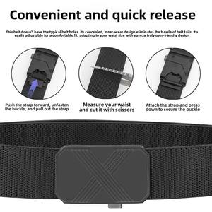 Ceinture polo décontractée sportive en nylon et coton, 7 couleurs, alliage, déverrouillage rapide, élastique, 30% extensible, avec boucle en X - Product Image 2