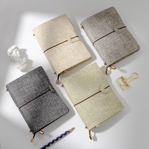 <span class=keywords><strong>Cuaderno</strong></span> de tela Simple, cuerda de amarre creativa, estudiante de PU, mini libro de bolsillo, Memorando de registro - Product Image 1