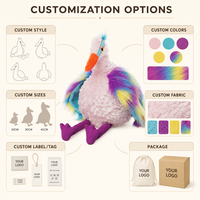 Peluche d'oiseau brodée sur mesure, directement de l'usine, anti-stress, œuvre d'art, OEM ODM, poupée en peluche pour marques IP originales