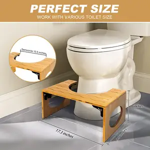 Bamboo Stool Bathroom Squatting Urinal Adjustable Foldable Bamboo Potty Poop Stoolportable Folding Multifunctional Toilet Stool