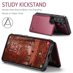 Étui en cuir <span class=keywords><strong>Caseme</strong></span> C22 avec porte-cartes pour <span class=keywords><strong>Samsung</strong></span> Galaxy S26 Plus Ultra A15 A16 5G A17 A36 A37 A56 A57, coque arrière avec béquille - Product Image 5