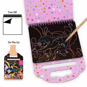 Scratch-Fairy Tales Art Notes Set With Wooden Stylus Rainbow Mini Notes Scratch Magic Notes