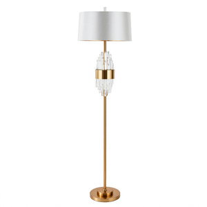 Lampe sur pied en verre moderne, Projection coucher de soleil, abat-jour en tissu avec Base en fer chromé pour la décoration du salon - Product Image 1
