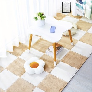 Alfombra de Piso Encajable Cuadrada de Color Sólido, Fibra de Poliéster Resistente a las Manchas, para Uso Doméstico, Sala de Estar, Dormitorio, Estudio - Product Image 4