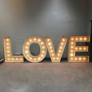 Ezd-luces de decoración para boda, marquesina con letras de 3 pies, 4 pies, 5 pies, Led, números grandes, marquesina, letras Love Mr & Mrs