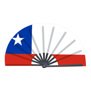 Abanicos Plegables de Bambú con la Bandera de Chile al por Mayor, Abanico de Mano para Carnaval, Boda, Festival, Fiesta, Agencia de Viajes - Product Image 1