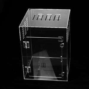 Small acrylic reptile terrarium cage crawling pet breeding box tortoise box lizard hedgehog insulation landscape for sale