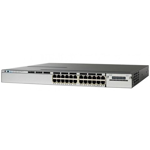 WS-C3850-24UW-S supports Stackable 24 10/100/1000 Cisco UPOE ports, 1 network module slot, 1100 W power supply