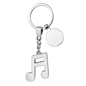 Llavero de Estilo Vintage con Nota Musical y Moneda, 25mm, Aleación de Zinc, Logotipo Personalizado, Llavero Metálico de Moda con Mosquetón - Product Image 2