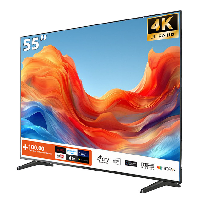High Resolution 55 65 75 85 Inch 4K UHD Smart TV Android Television Frameless LED TV WiFi Voice Remote Control