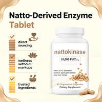 Nattokinase 10000 FU en capsules avec CoQ10, curcuma et extrait d'ail vieilli – Soutien cardiaque – Complément végétarien