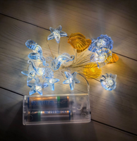 Neue Outdoor Wasserdichte 20-LED Seestern-förmige Batteriebetriebene Plastik Silber Kupferdraht Lichterkette für Weihnachten Party Hochzeit