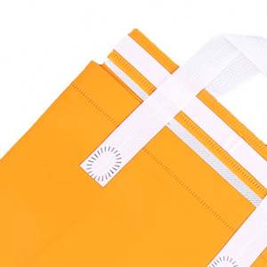 กระเป๋าเก็บความเย็นลายทางพร้อมโลโก้สั่งทำ  วัสดุอลูมิเนียมฟอยล์กันน้ำ เก็บอุณหภูมิได้ดี  กระเป๋าแบบไม่ทอ  ราคาดี - Product Image 3