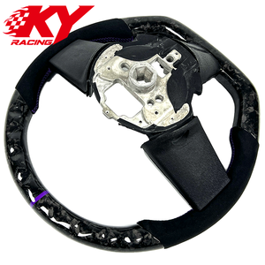 Volant sport en cuir noir et fibre de carbone forgée sur mesure, compatible avec Ford Mustang GT GT350 500 Shelby 2004-2008 - Product Image 3