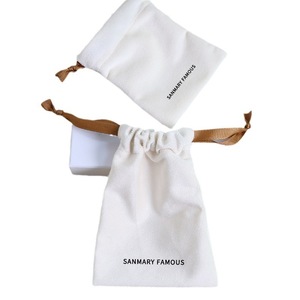 Nouveaux sacs à bijoux en velours, pochettes à bijoux de luxe, sac à cordon en velours avec logo personnalisé - Product Image 5