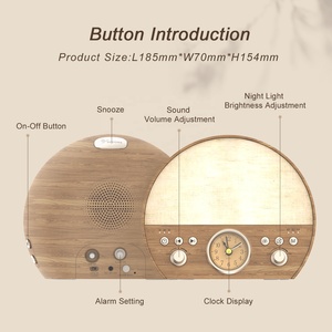 Hifid Bằng Gỗ Bt Loa Ánh Sáng Thông Minh Đồng Hồ Báo Thức Tiếng Ồn Trắng Máy Âm Thanh Máy Cho Giấc Ngủ Với FM Đài Phát Thanh - Product Image 6