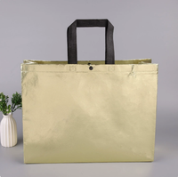 Sacs en tissu non tissé enduits d'or et d'argent, poignées gravées au laser, sacs cadeaux recyclables, sacs de courses pliables