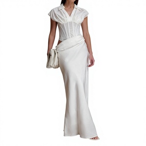 Nuevo Vestido Maxi Elegante Personalizado con Corsé, Tejido, Sin Mangas, con Cremalleras, Cintura Natural, Vestido de Verano para Mujer - Product Image 1