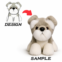 Peluche Chiot Schnauzer Douce et Réaliste, Cadeau Adorable pour Enfants, Décoration pour Amateurs de Chiens, Article de Collection, Personnalisable, OEM, Vente en Gros