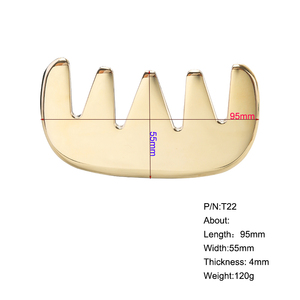 Etichetta Laser personalizzata rame Gua Sha strumento per massaggiatore punto di digitopressione apparecchio per raschiare pettine per massaggio del cuoio capelluto in ottone - Product Image 3