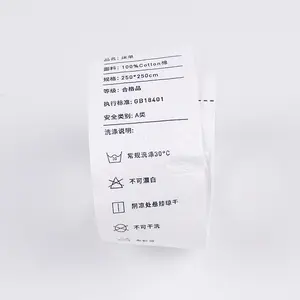 Custom Garment Different Barcode Label Roll Printing Washing Instruction Wash Care Label For Garment Cloth