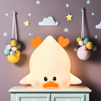 Lampe de table en silicone souple et mignonne pour le salon, veilleuse de canard, bouton de couleur blanc chaud 5V et commande tactile
