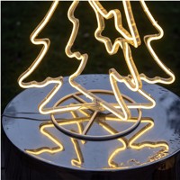 N-Concept Weihnachten 3-Schichtige Neon-Silhouetten-Weihnachtsbaumbeleuchtung H35*60cm, LED-Lichterkette Weihnachts-Gartendekoration mit Sternspitze