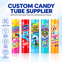 Tabung Kemasan Permen Plastik Aluminium Tutup Ulir Cetak UV Kustom Wadah Selai Penghalang Kualitas Makanan 12.7-35mm