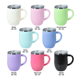 Bicchiere da Vino Isolato a Doppia Parete 12oz con Manico e Logo Personalizzato, <span class=keywords><strong>Bicchieri</strong></span> in Acciaio Inox, Tazza da Caffè Leggera <span class=keywords><strong>per</strong></span> Ufficio - Product Image 3