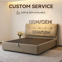 Tête de lit rembourrée moderne de haute qualité XIYUAN, lit moelleux en cuir véritable, cadre en bois durable, sommier écologique