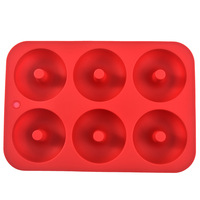 Moule à beignets en silicone, 6 cavités, forme ronde, pour gâteau, chocolat, beignets, pâtisserie, dessert, outil de cuisson