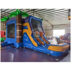 Nuevo y Popular Castillo Inflable Comercial con Palmeras Tropicales, Combinado Húmedo/Seco, <span class=keywords><strong>para</strong></span> <span class=keywords><strong>Alquiler</strong></span> en Fiestas Infantiles - Product Image 3