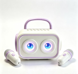 <span class=keywords><strong>Speaker</strong></span> Karaoke Bluetooth untuk Anak-anak |   Layar Animasi Mata Berkedip Kustom dengan Dua Mikrofon Nirkabel - Product Image 2