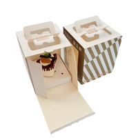 Boîte à gâteau en papier avec fenêtre et logo personnalisé en relief, emballage de boulangerie OEM de qualité alimentaire pour desserts, pâtisseries, biscuits et cadeaux de célébration