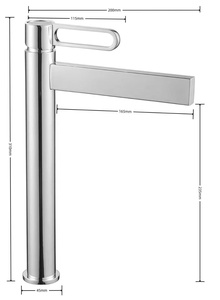 Kiểu dáng đẹp hiện đại thép không gỉ 304 duy nhất-lỗ lưu vực vòi nước hiện đại nóng/lạnh gốm đơn rỗng xử lý thiết kế hiện đại - Product Image 6