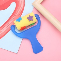 Stock poignée en plastique grande fronde décalcomanies éponge rouleau timbre 4 pièces ensemble grande fronde décalcomanies éponge brosse Art fournitures