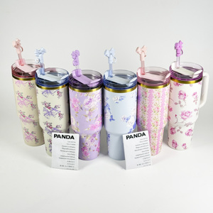 Amaze Hộp Quà Tặng Stan nóng bán New 40oz chai nước thời trang thép không gỉ khắc <span class=keywords><strong>cup</strong></span> với xử lý rơm xe cốc - Product Image 1