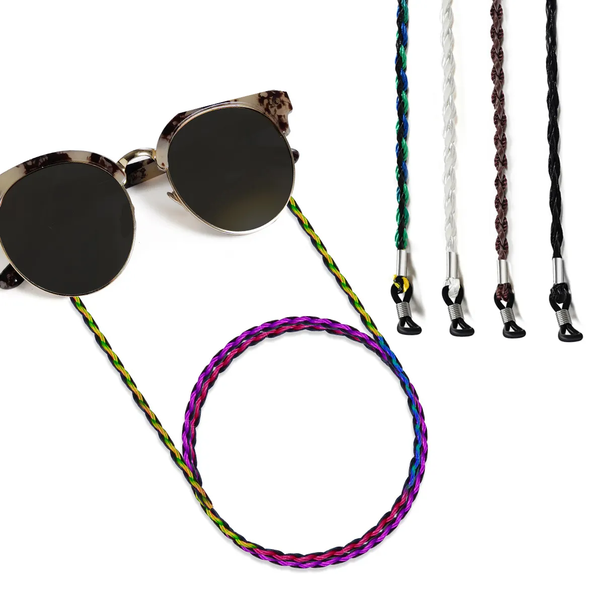 Cadena de soporte para gafas de piel sintética, correas de sujeción para gafas de hombre y mujer, soporte para gafas, collar alrededor del cuello