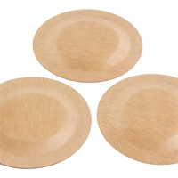 Assiette en bambou jetable, assiette biodégradable, assiette en bambou naturel, assiette à dîner, service alimentaire pour restaurant, fête, pique-nique, emballage avec logo OEM