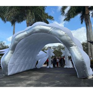 <span class=keywords><strong>Tunnel</strong></span> d'entrée gonflable avec éclairage LED blanc, <span class=keywords><strong>tunnel</strong></span> gonflable lumineux pour fêtes et événements en plein air - Product Image 2