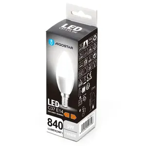 Bombilla LED C37 E14 9W 6500K, eficiente, luz fría, ideal para iluminación general y decoración en hogares y oficinas. - Product Image 1