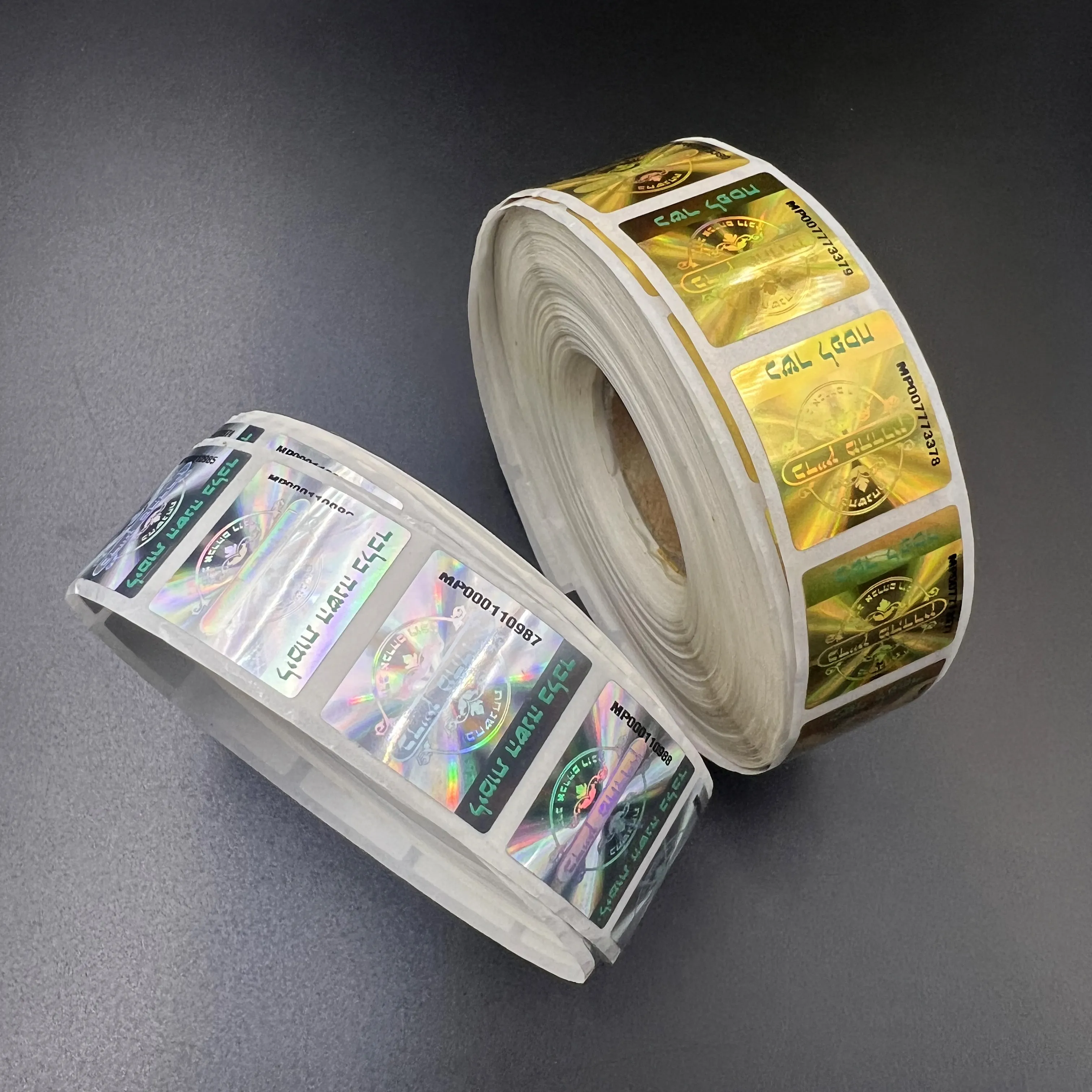 Fornitura diretta in fabbrica produttore di etichette mediche fustellate adesivo olografico trasparente autoadesivo personalizzato con pellicola olografica