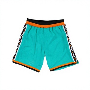 Polyester Knitted Retro Basketball Shorts Eco-Friendly Quick Dry Breathable Summer Wear Custom Team Name <b>Elastic</b> Waist - Product Image 3