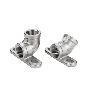 Codo de acero inoxidable Conan 304 con asiento a 90 grados para bebederos de granja porcina, base fija, curva de rosca de 45 grados - Product Image 1