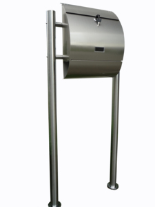 Classique Moderne en acier inoxydable résistant aux intempéries extérieur post boîtes aux lettres avec support - Product Image 2