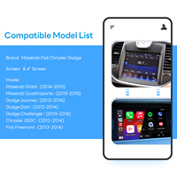Interface vidéo sans fil CarPlay Android Auto Exploter LVDS RGB pour Maserati Fiat Chrysler Dodge 2013-2016 avec écran 8,4 pouces