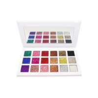 Palette de fards à paupières scintillants personnalisée de 18 teintes, avec des reflets chatoyants et brillants hautement pigmentés, longue tenue, pour des looks de maquillage glamour pour les soirées